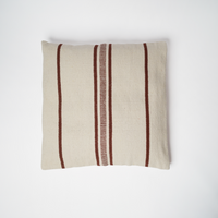 غطاء وسادة بنقشة مسار السكة 50×50 سم - ناتشورال وبني - (طقم قطعتين)