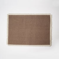 مفرش سفرة بنسيج ناعم الوان ترابية - (طقم قطعتين)