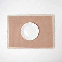 مفرش سفرة بنسيج ناعم الوان ترابية - (طقم قطعتين)