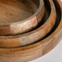 WOODEN BOWL NATURAL SET