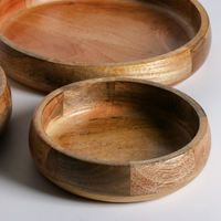 WOODEN BOWL NATURAL SET