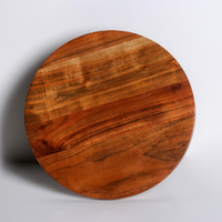 Minimal Acacia Wood & Iron Cake Stand