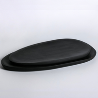 Noir Tinted Acacia Wood Oval Serving Boards (Set of 2)