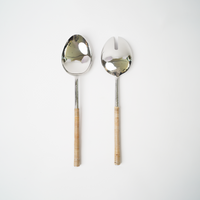 Serving Cutlery - Cane Handle Natural - (Set of 2)