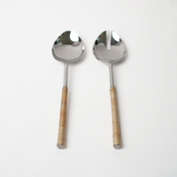 Serving Cutlery - Cane Handle Natural - (Set of 2)