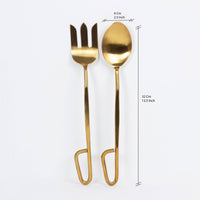 HAND FORGED SALAD SERVER 2 -Brushed Gold