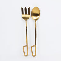HAND FORGED SALAD SERVER 2 -Brushed Gold