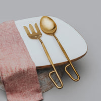 HAND FORGED SALAD SERVER 2 -Brushed Gold