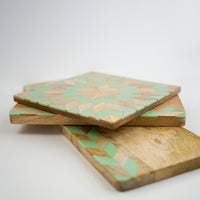 Serving board with green enamel