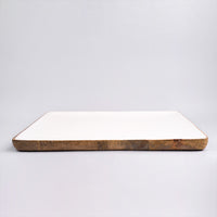 Wooden Square Tray with white enamel