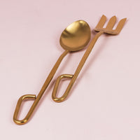 HAND FORGED SALAD SERVER 2 -Brushed Gold