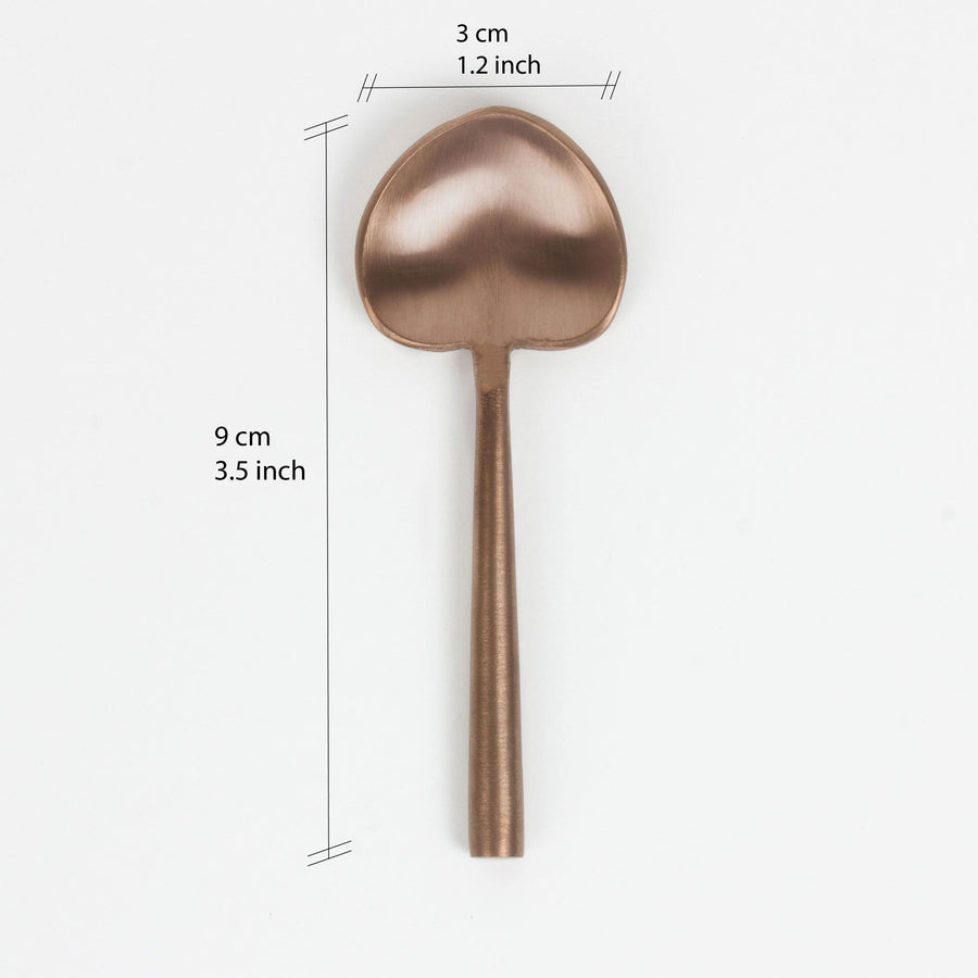 Heart Shaped Metal Tea Spoon in Rose Gold- Set of 4 (Small)