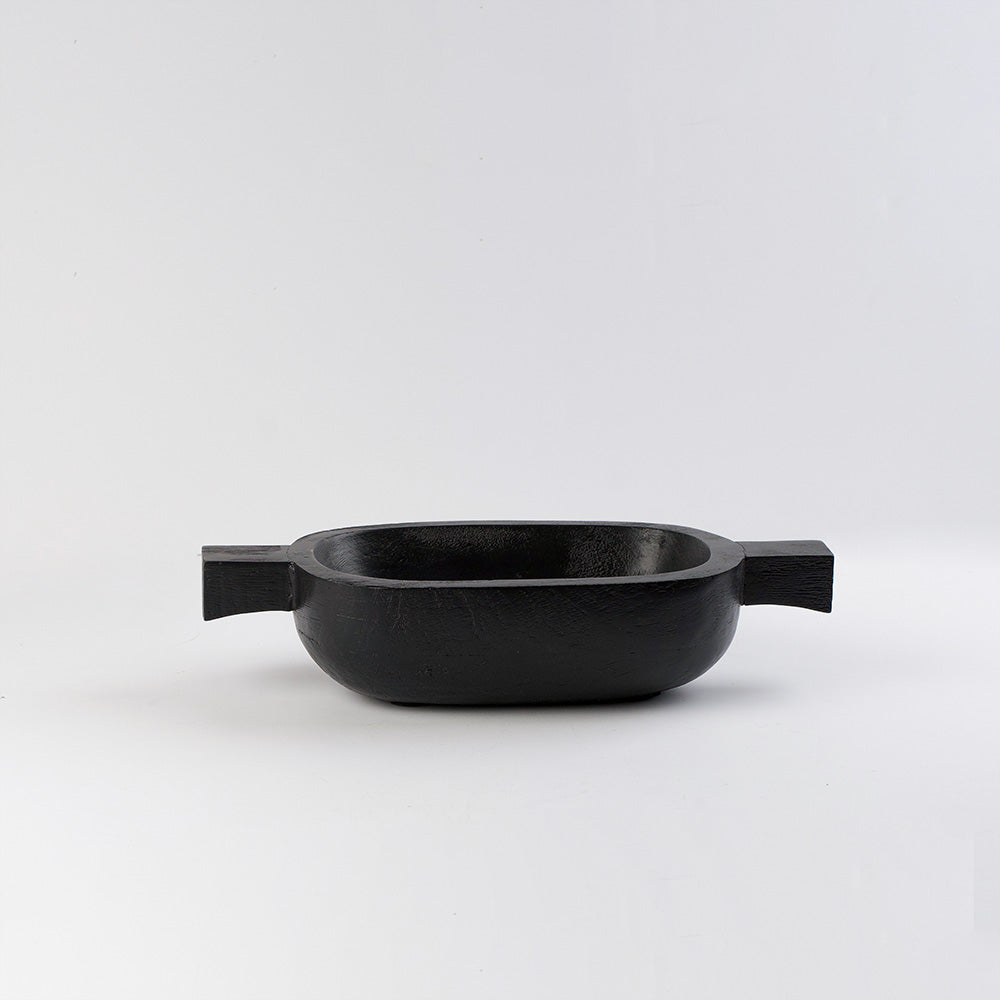 Decorative black wooden bowl