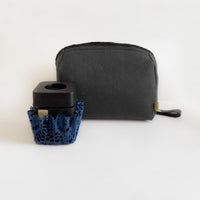 مبخر السفر المايكرو الآمن - بالخشب الأسود ودانتيل كحلي