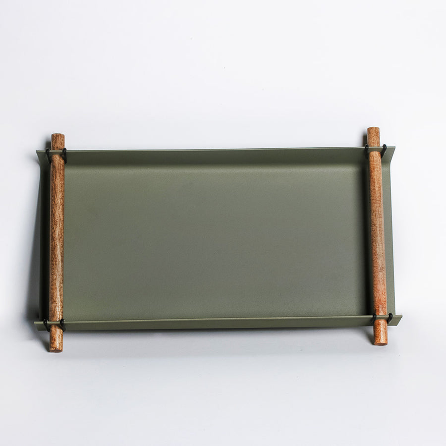 TRAY WITH HANDLE OLIVE