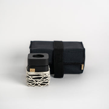 Micro Travel Set - String Off White in Black Wood