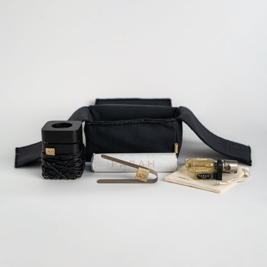 Micro Travel Set - String Black in Black wood