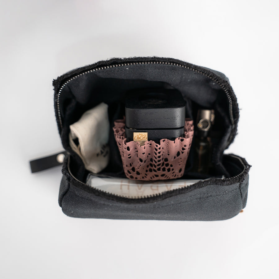 Micro Travel Set - Dantelle Pure Black- Dusty Pink