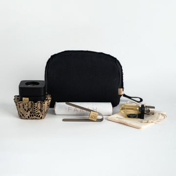 Micro Travel Set - black wood mubkhar - pearl gold Dantelle