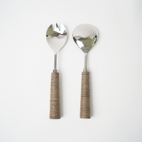 Serving Cutlery - Round Handle Natural - (Set of 2)