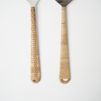 Serving Cutlery - Cane Handle Natural - (Set of 2)