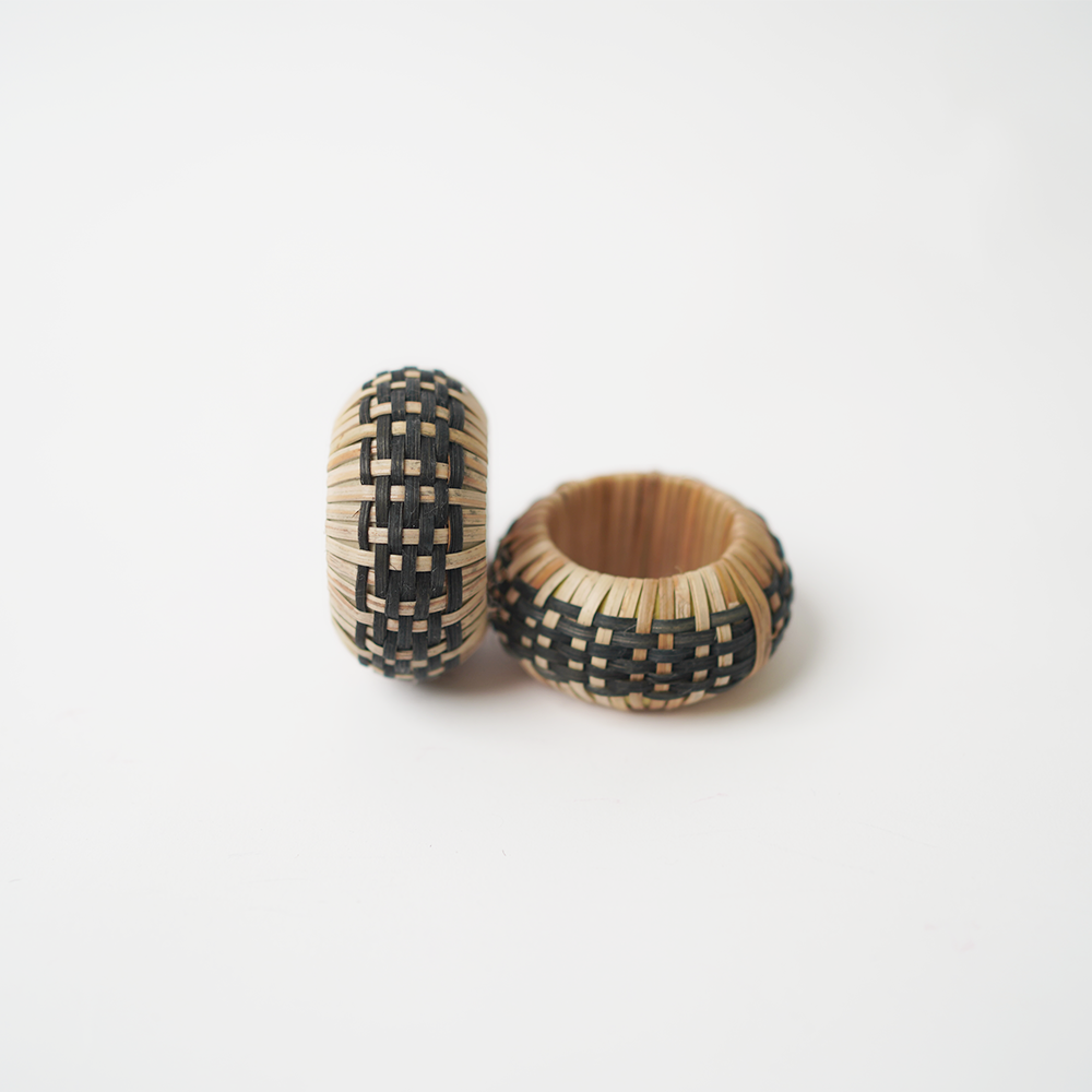 Cane Napkin Rings- Natural & Black (Set of 2) – Farah Home