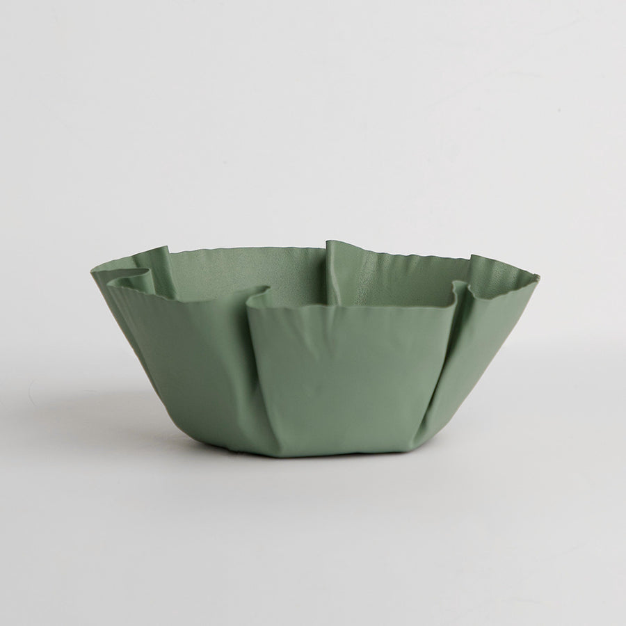 Small wrinkled metal bowl