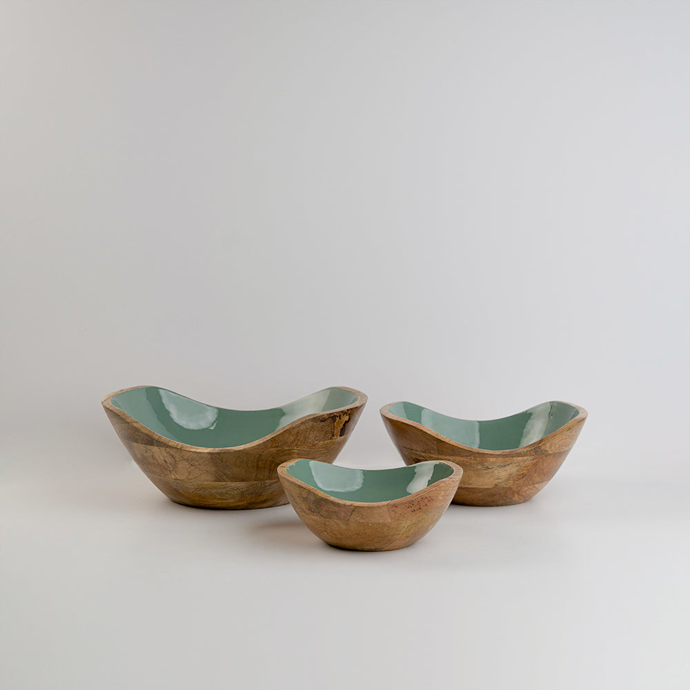 A set of 3 wooden bowls
