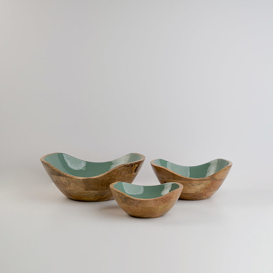 A set of 3 wooden bowls