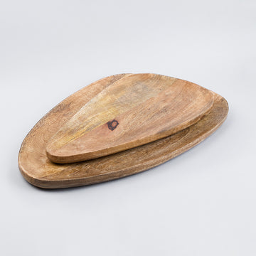 Set of 2 Wooden Platters