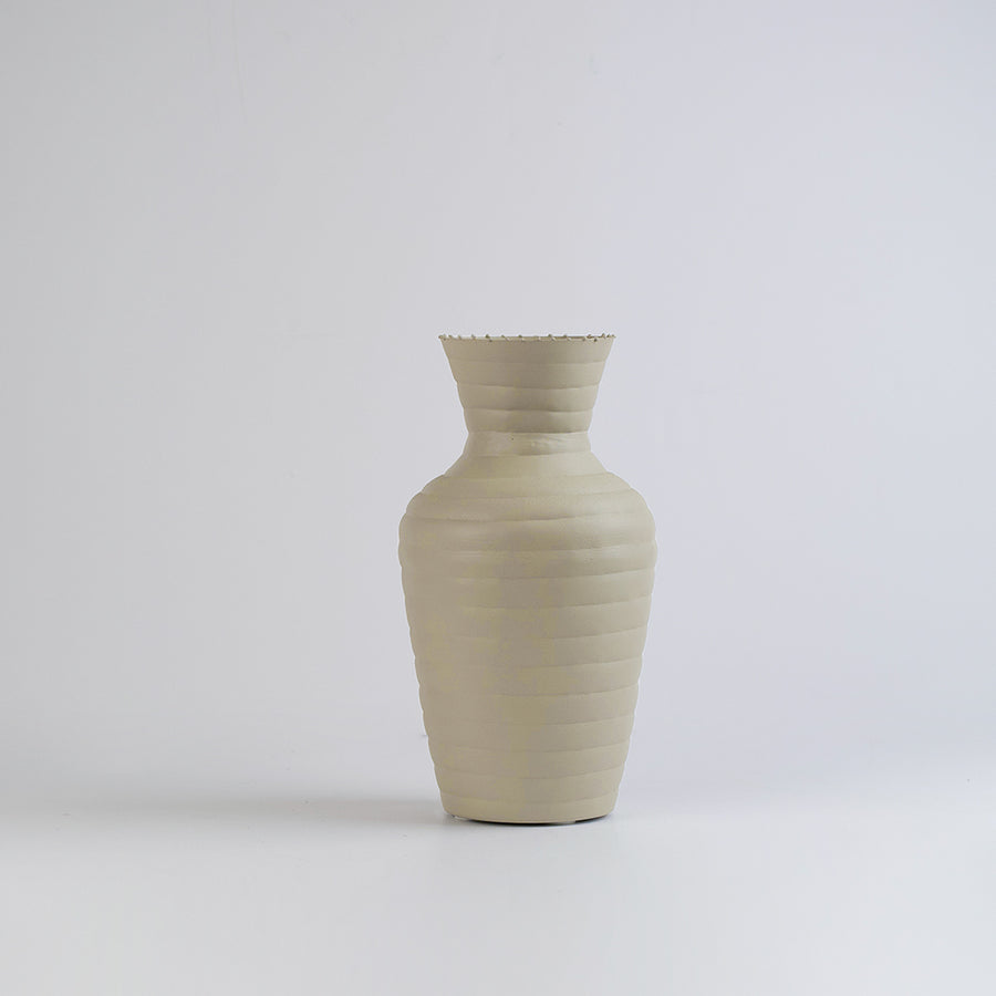 Metal Vase Horizontal Stripes Small Size