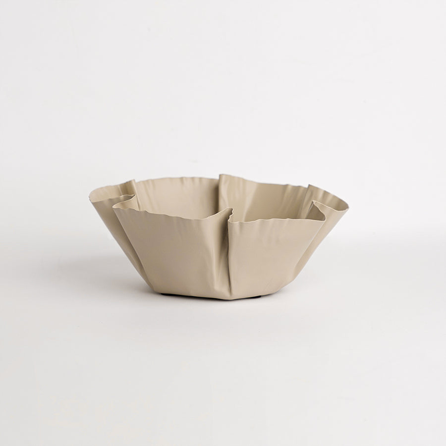 Small wrinkled metal bowl