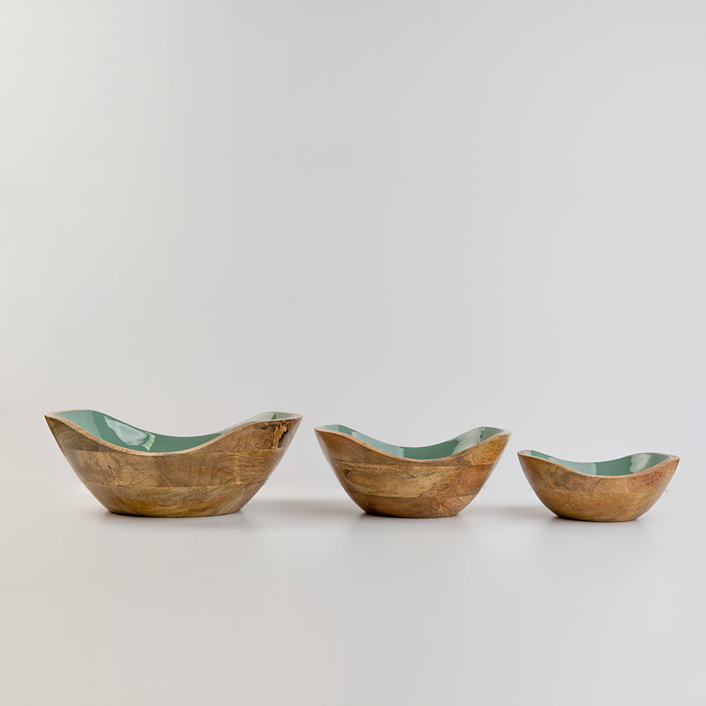 A set of 3 wooden bowls