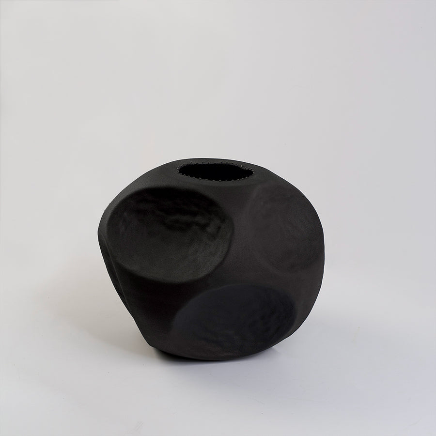 Round metal vase
