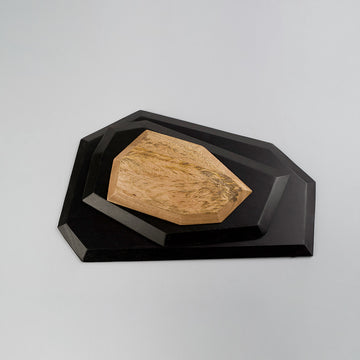 Set of 3 Wood Geometrical Platters