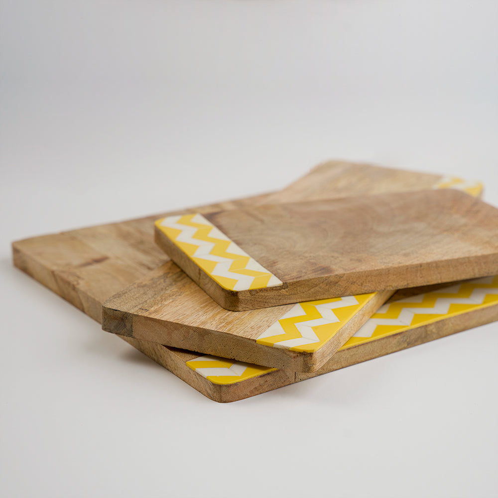 Serving board - yellow enamel