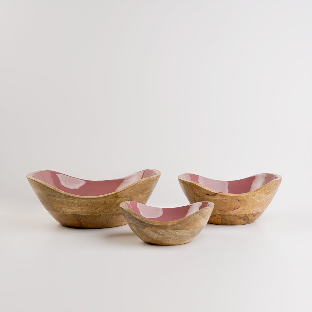 A set of 3 wooden bowls