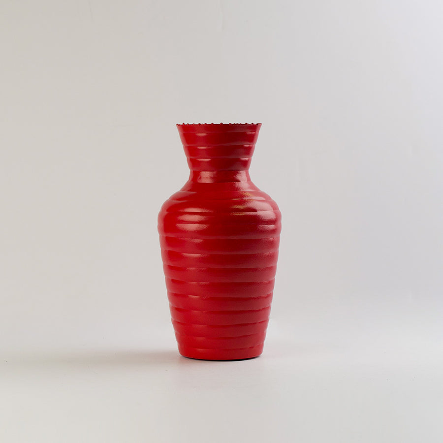 Metal Vase Horizontal Stripes Small Size