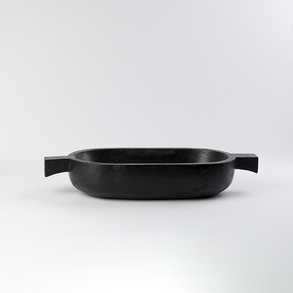 Decorative black wooden bowl