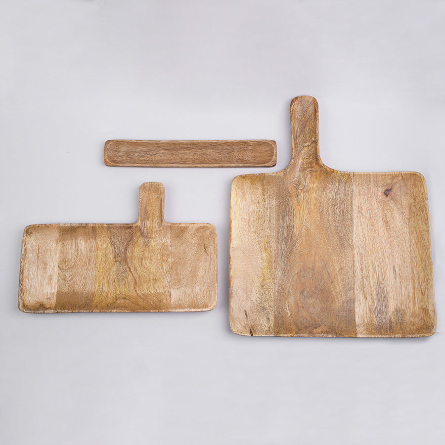 مجموعة أطباق خشبية 3 قطع